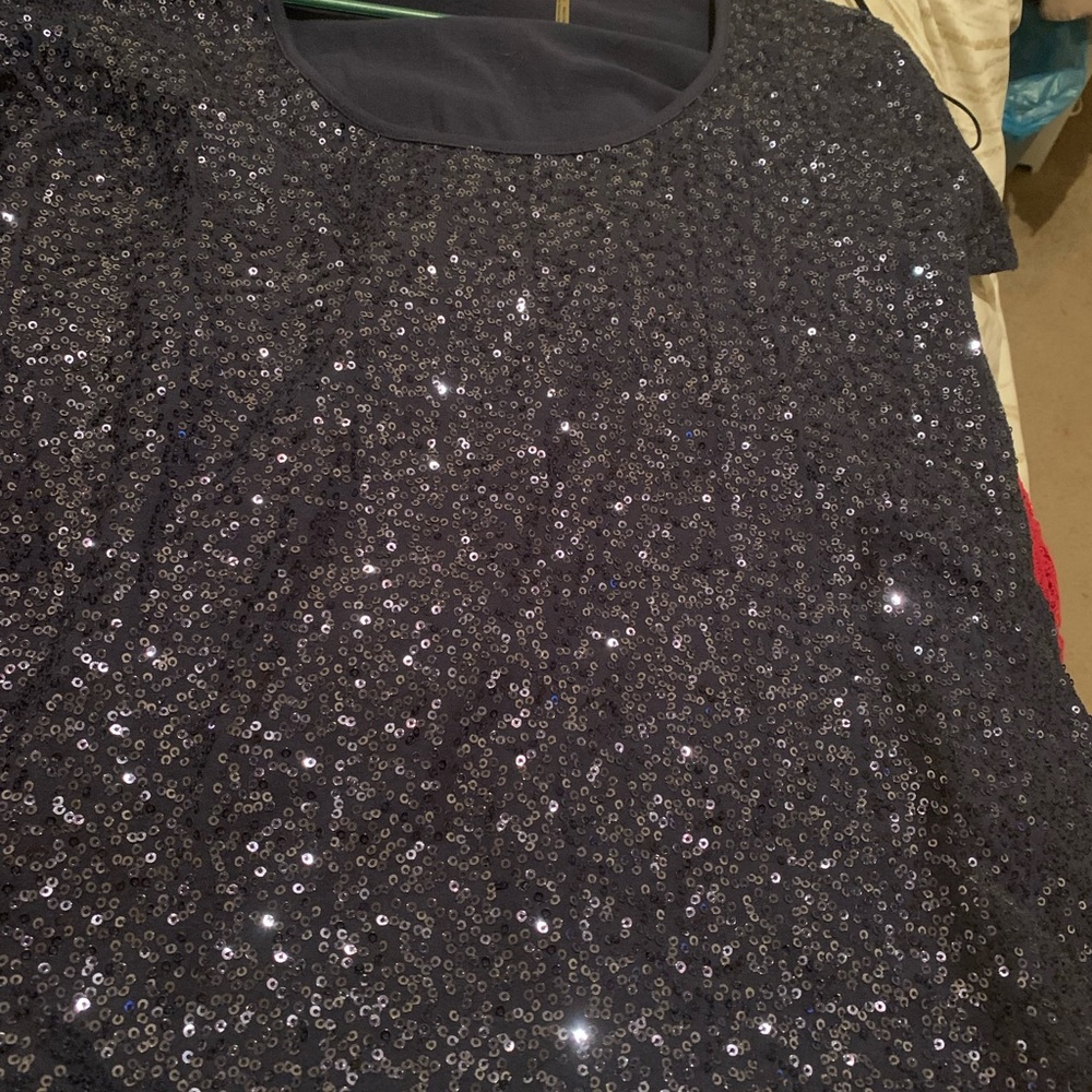 black sequined top